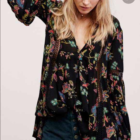 Free People Tops - Free People “Just The Two Of Us” Floral Tunic/Dress